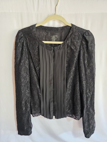 Giacca donna guess nera pizzo - giacca,